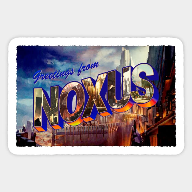 Greetings from Noxus vintage Sticker by Scrapyardigan